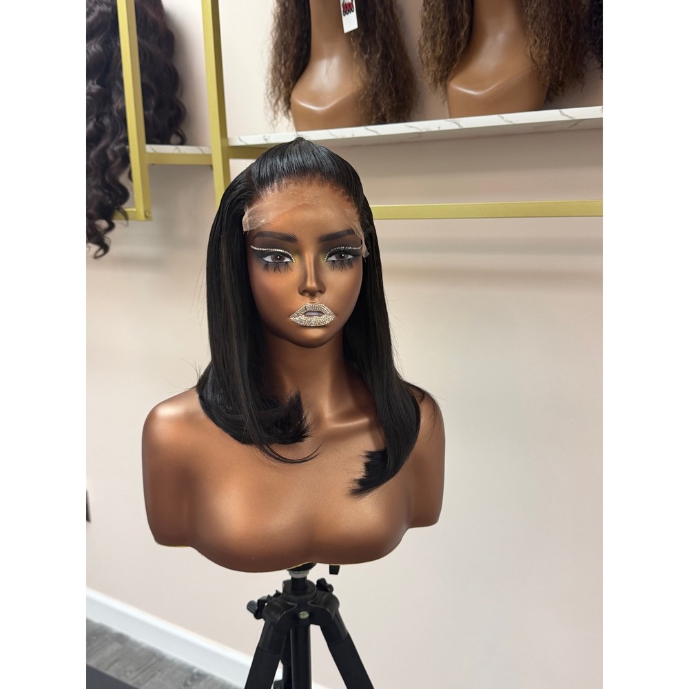 12" Virgin Mink Brazilian Straight 6*6 HD Lace Closure Wig